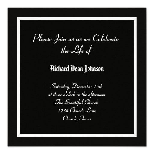 Celebration of Life Invitation