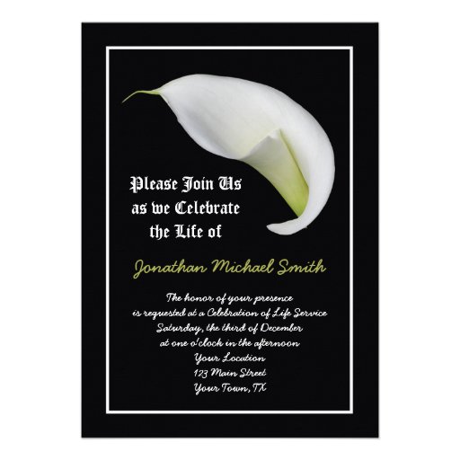 Celebration of Life Invitation 5" X 7" Invitation Card | Zazzle