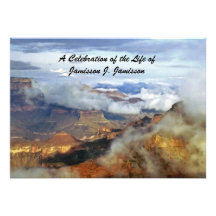 Celebration of Life Invitation, Canyon Clouds
