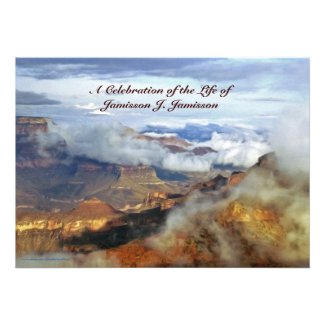 Celebration of Life Invitation, Canyon Clouds