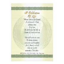 Celebration of life Invitation Celtic Knot Irish