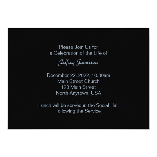 Celebration of Life Invitation, Fishermen Announcement