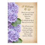 Celebration of life Invitation hydrangea invitations