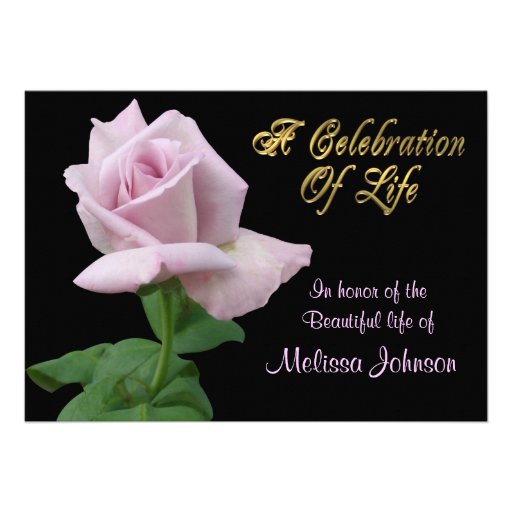 Celebration of life Invitation lavender rose
