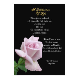 Celebration of life Invitation lavender rose