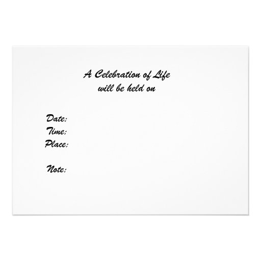 Celebration of Life Invitation Mountain Wildflower