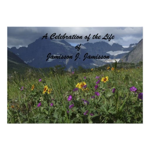 Celebration of Life Invitation Mountain Wildflower