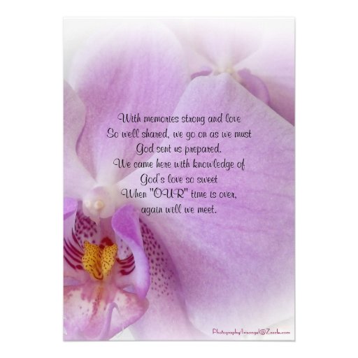 Celebration of life Invitation orchid