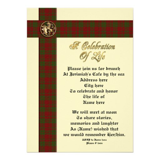 Celebration of life memorial invitation for man
