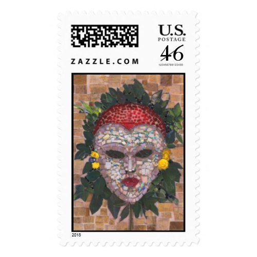 Celebration of Spring mask postage stamp