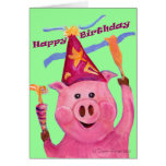 Celebration Pig Birthday Card