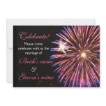Celebration Wedding Pink Personalized Announcements
