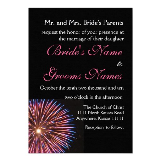 Celebration Wedding Pink Personalized Announcements