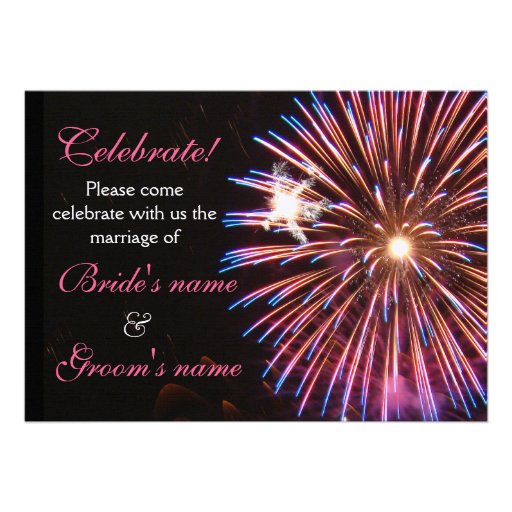 Celebration Wedding Pink Personalized Announcements
