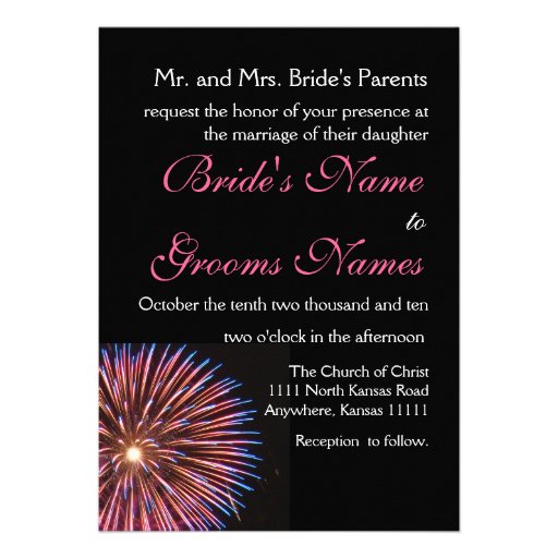 Celebration Wedding Pink Invitations