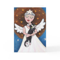 Celeste and her Cat - Greeting Card card