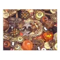 Celestial Amber Buttons postcards