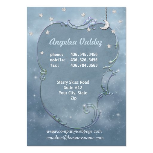 Celestial Angel Business Card Templates (back side)