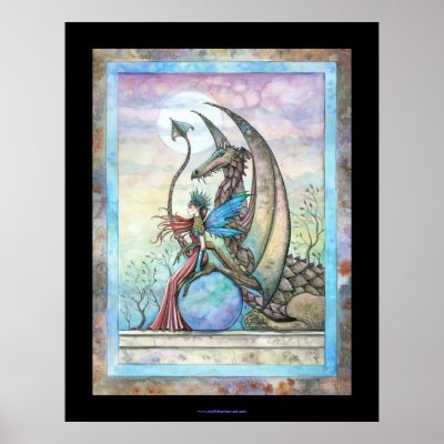 Celestial Compainions Fairy Dragon Poster