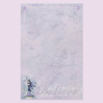 Celestial Fairy Moon Stars 'Believe' Stationary stationery