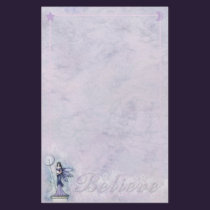 Celestial Fairy Moon Stars 'Believe' Stationary stationery