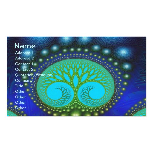 Celestial Forest Nature Pattern Abstract Art Business Card (front side)