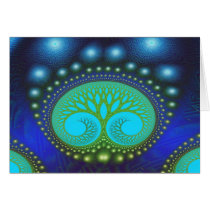 Celestial Forest Nature Pattern Abstract Art Greeting Cards