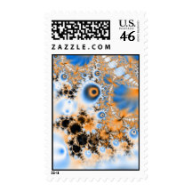Celestial · Fractal Art · Blue & Orange Stamps