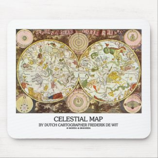 Celestial Map Dutch Cartographer Frederik de Wit Mousepads
