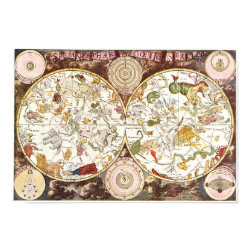 Celestial map from the 17th century print
