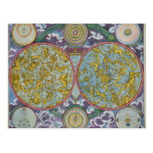 Celestial Map of the Planets Postcards