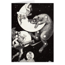 Celestial Moon Goddess Luna Ursa Major and Mars Card