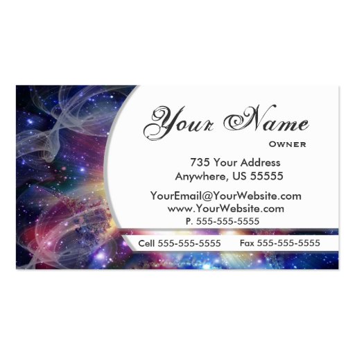 Celestial Space Abstract Business Cards (back side)