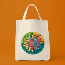 celestial sunrise grocery tote bags by CelestialDreams celestial sunrise grocery tote bags