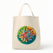 celestial sunrise grocery tote bags by CelestialDreams celestial sunrise grocery tote bags
