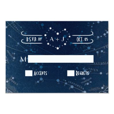 Celestial Wedding RSVP card Custom Invites