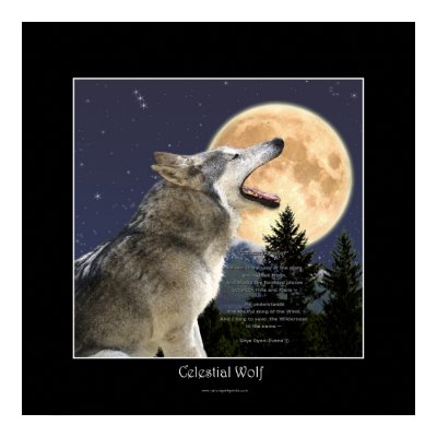 CELESTIAL WOLF full Poster by RavenSpiritPrints