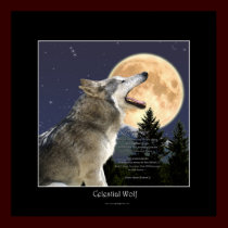 CELESTIAL WOLF full Poster posters by RavenSpiritPrints CELESTIAL WOLF full Poster posters