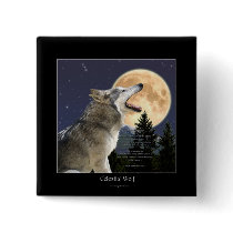 CELESTIAL WOLF Square Buttons