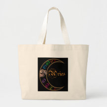 Celestrial Moon Aries Canvas Bag