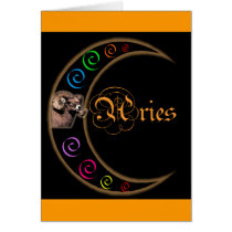 Celestrial Moon Aries Greeting Card