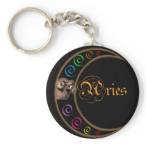 Celestrial Moon Aries Keychain