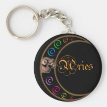 Celestrial Moon Aries Keychain