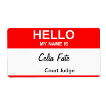 Celia Fate, Court Judge Shipping Labels