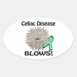 Celiac Disease Blows Awareness Design Oval Stickers