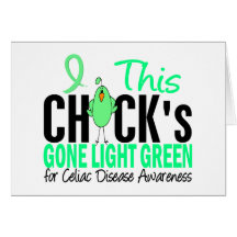 CELIAC DISEASE Chick Gone Light Green Card