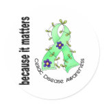 Celiac Disease Flower Ribbon 3 Stickers