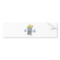 Cell phone cartoon king bumper sticker