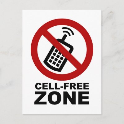 Free Text Phone  on Cell Phone Free Zone Post Card From Zazzle Com