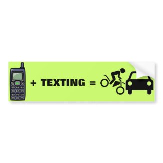 Cell Phone + Texting Bumper Sticker bumpersticker